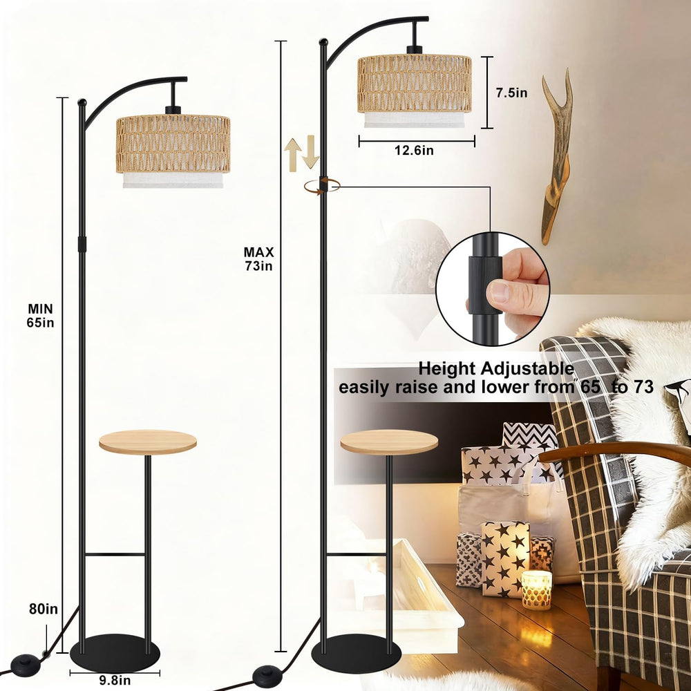 Floor Lamp with Shelves Dimmable, 3 Color Modes for Living Room
