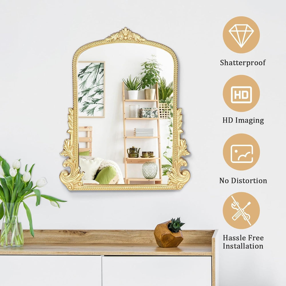 Vintage Small Arched Mirror, 17"x 12" Wall Mounted Tabletop Vanity ...