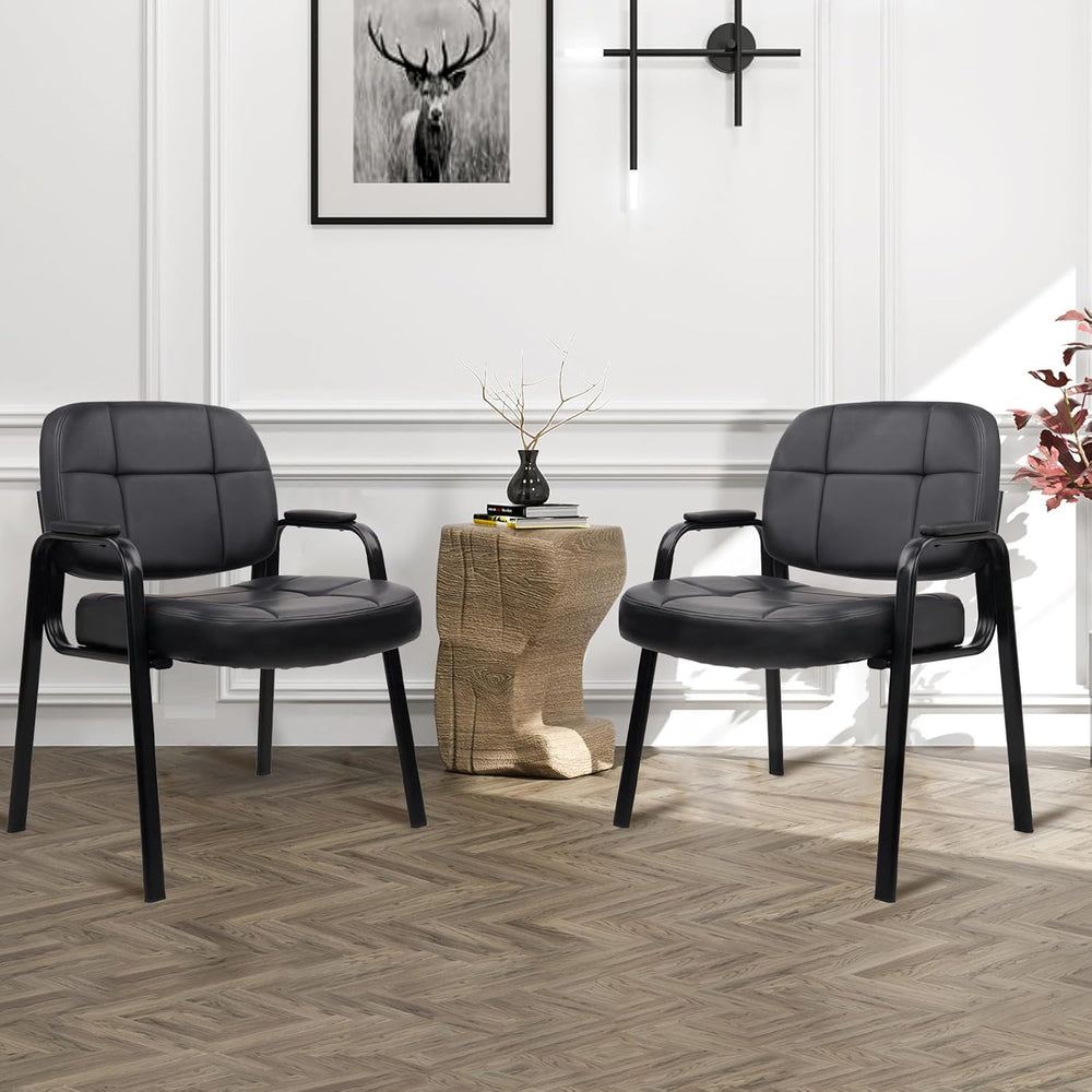 CLATINA Big & Tall 400 lbs Waiting Room Guest Chair, Leather Office Recep...