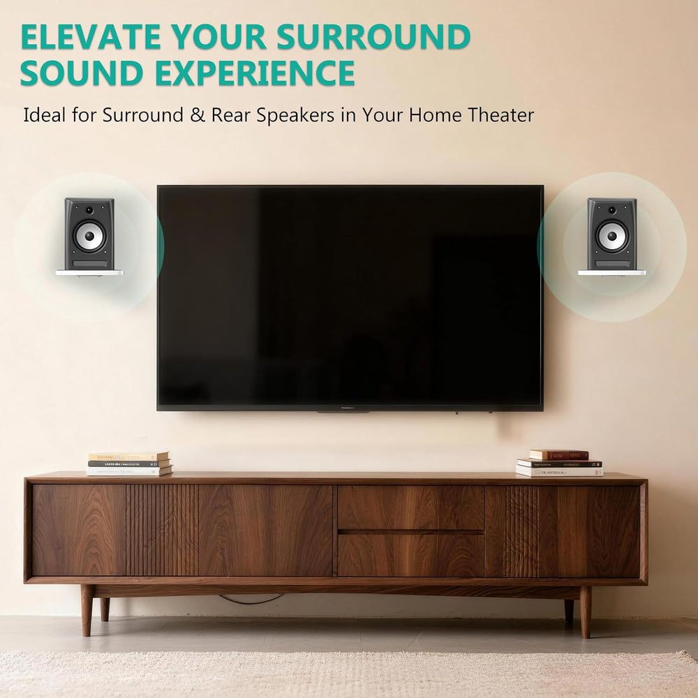 WALI Surround Sound Speaker Wall Mount, 1 Pair Heavy Duty Floating Shelf