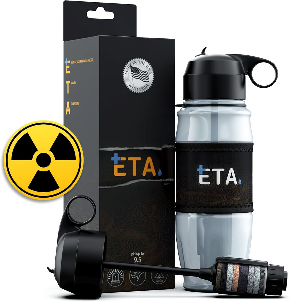 ETA Alkaline Water Filter Bottle for Travel, Camping, Hiking, Backpacking, Em...