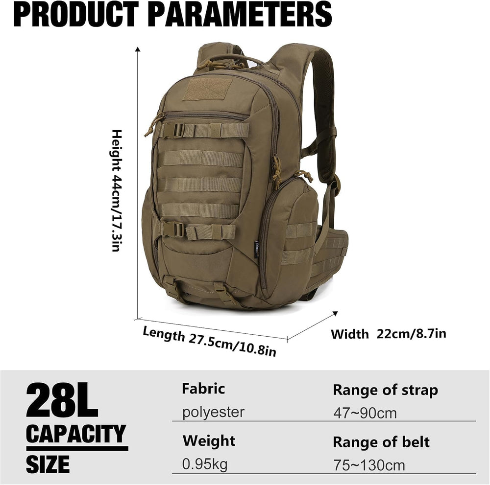 Mardingtop Tactical Molle Backpack for Men,28L EDC Hiking & Motorcycle Ba...