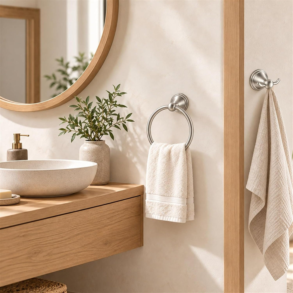 8Pcs Brushed Nickel Bathroom Accessories Set Towel Racks for Bathroom