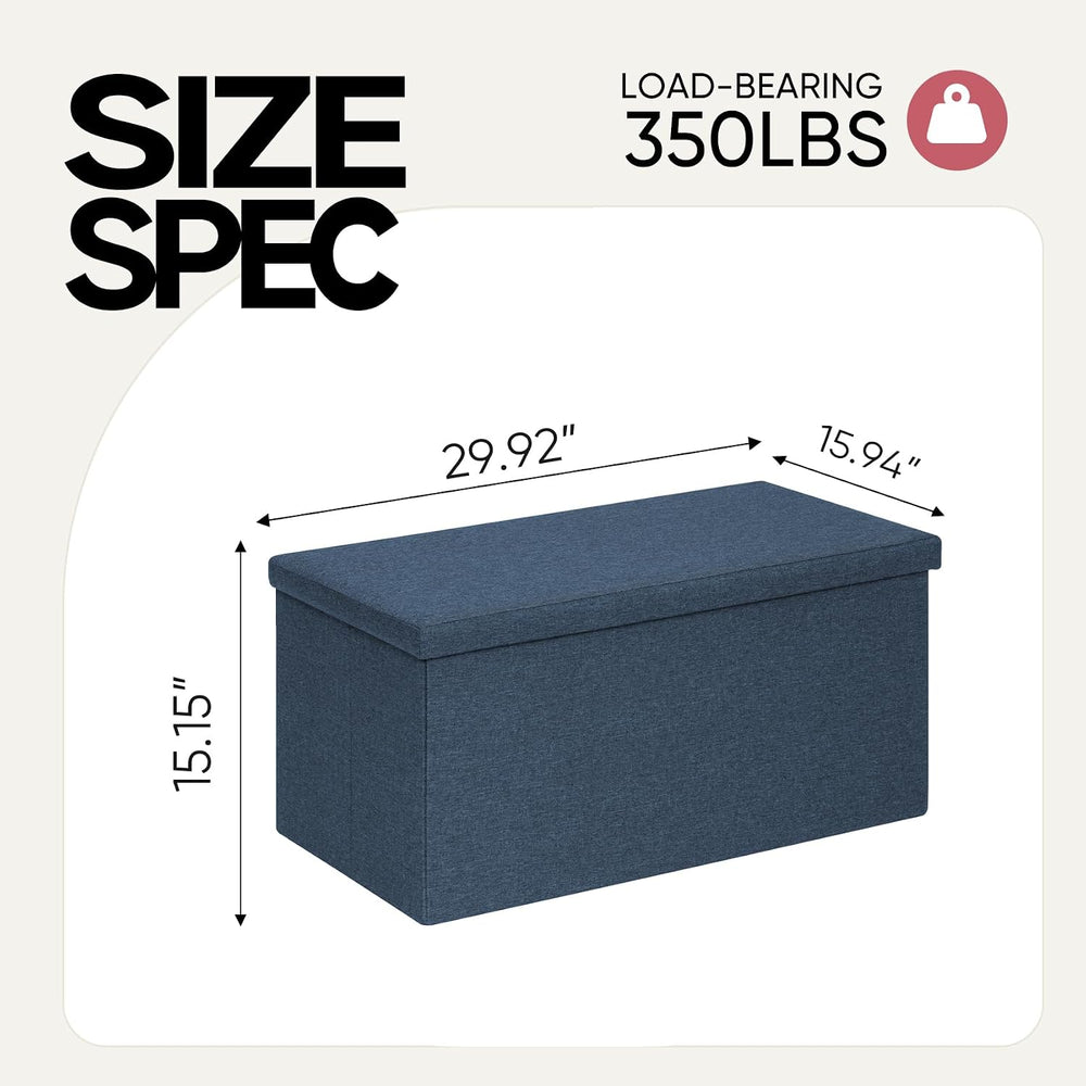 30 Inches Storage Ottoman Bench, Folding Ottoman with Storage