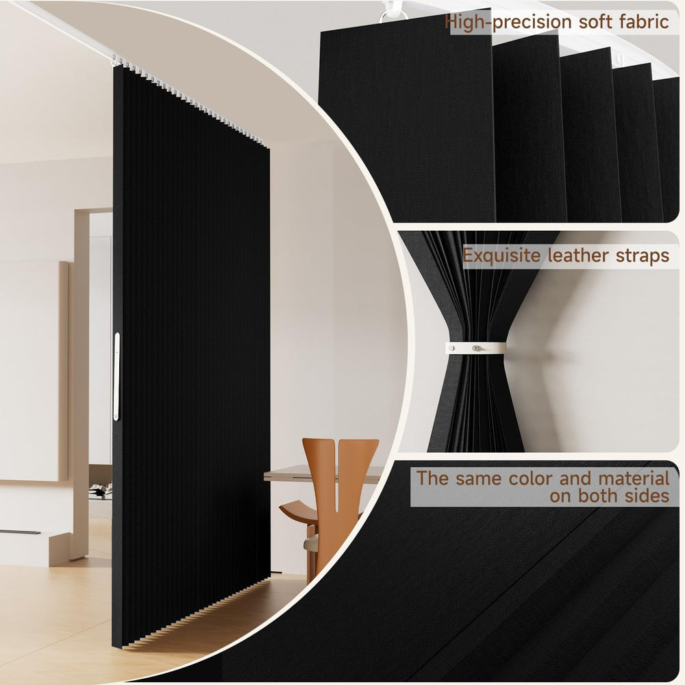 Room Divider Curtains with Ceiling Track Sets, Accordion Blackout Curtains