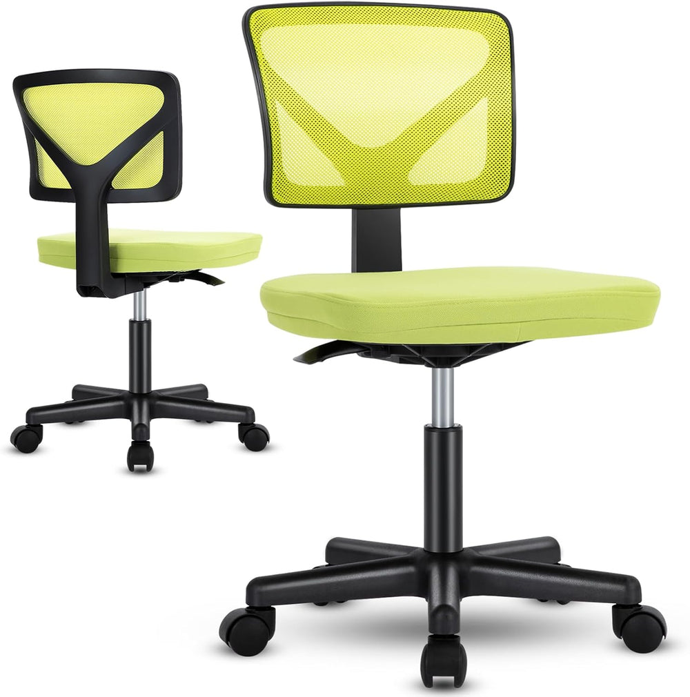 Sweetcrispy Small Armless Desk Chair, Mesh Rolling Office Chairs