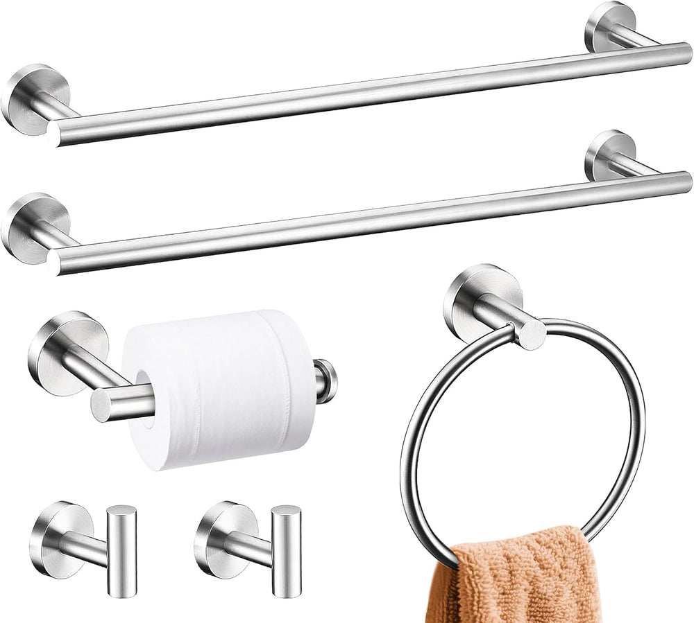 6 Pieces Brushed Nickel Bathroom Hardware Accessories Set, SUS304 Stainless S...