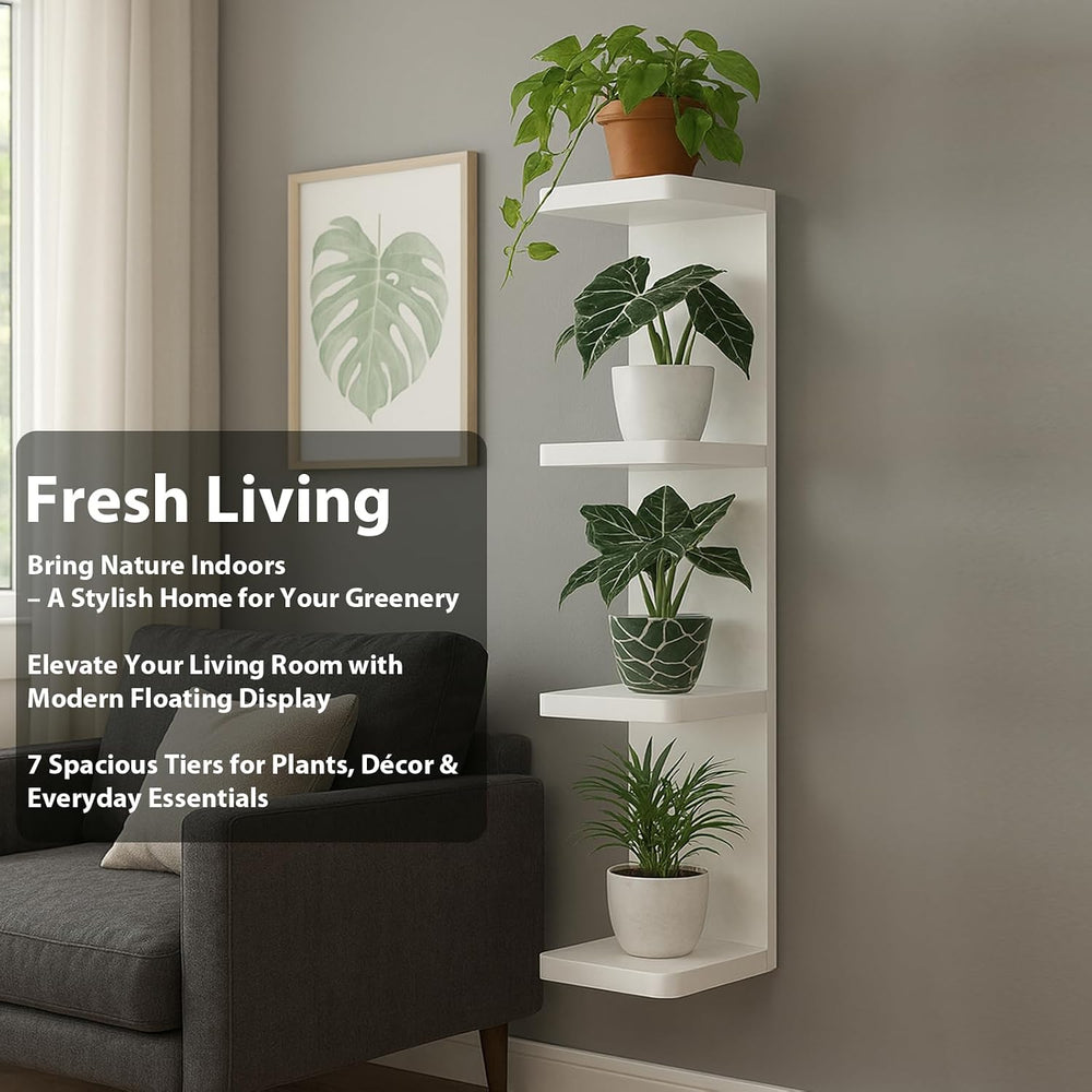 LitaEther Modern Lack Wall Shelf 4 Tier Wall Shelf Unit,Black Lack Wall Shelf...