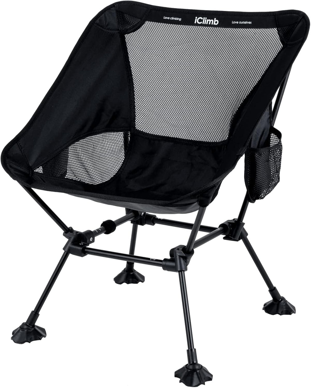 iClimb Ultralight Compact Folding Anti-Sinking Chair, Black