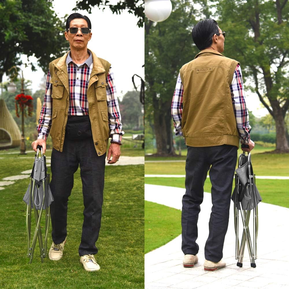 Walking Stick Chair Seat - Folding Camping Cane Portable Stool Heavy Duty Aid...