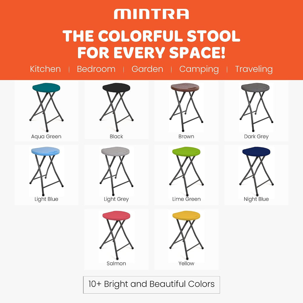 Mintra Metal Folding Stools, Heavy-duty Backless Portable Chairs for Adults, ...