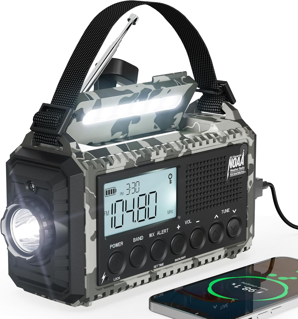 Mesqool Emergency Radio NOAA/AM/FM/SW, 12000mAh Battery Powered