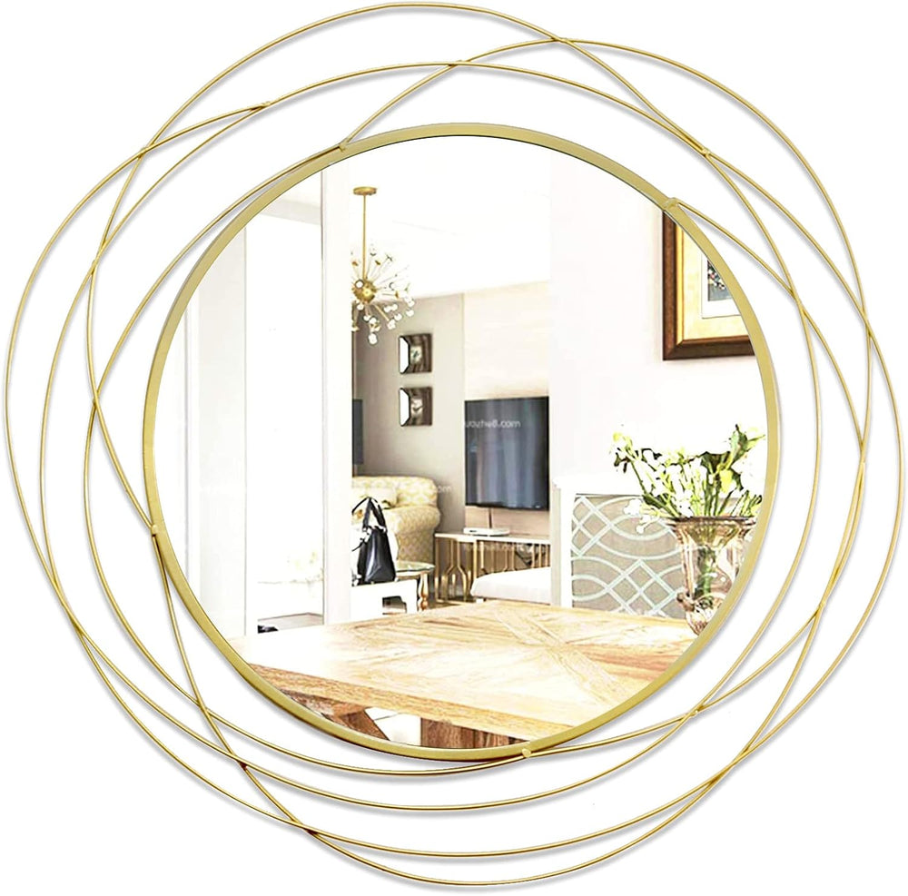 ironsmithn 26.8 Inch Round Gold Dressing Mirrors for Wall