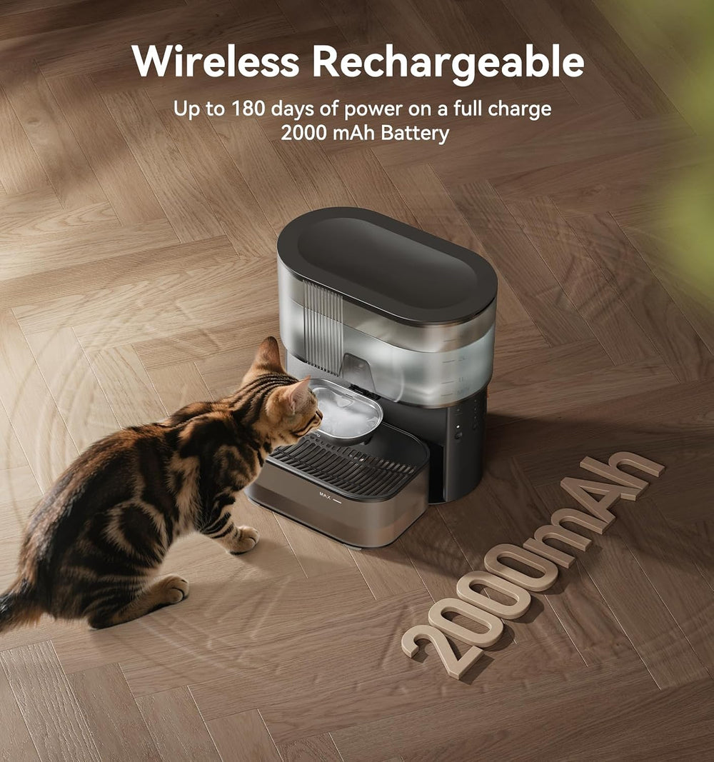 Wireless Cat Water Fountain No Filters, Wastewater Separation, FEELNEEDY Stai...