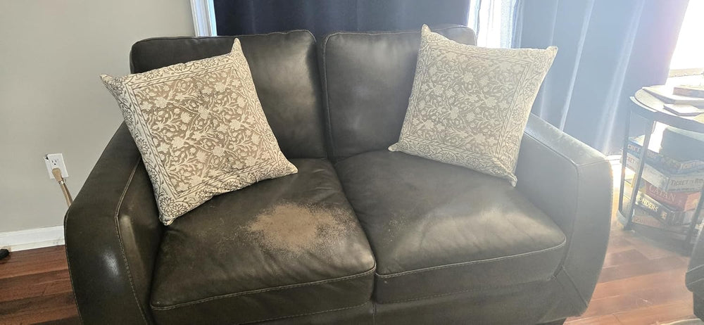 Ridhi Taupe Hand Block Print Throw Pillow Covers 18x18 Inch Set 2