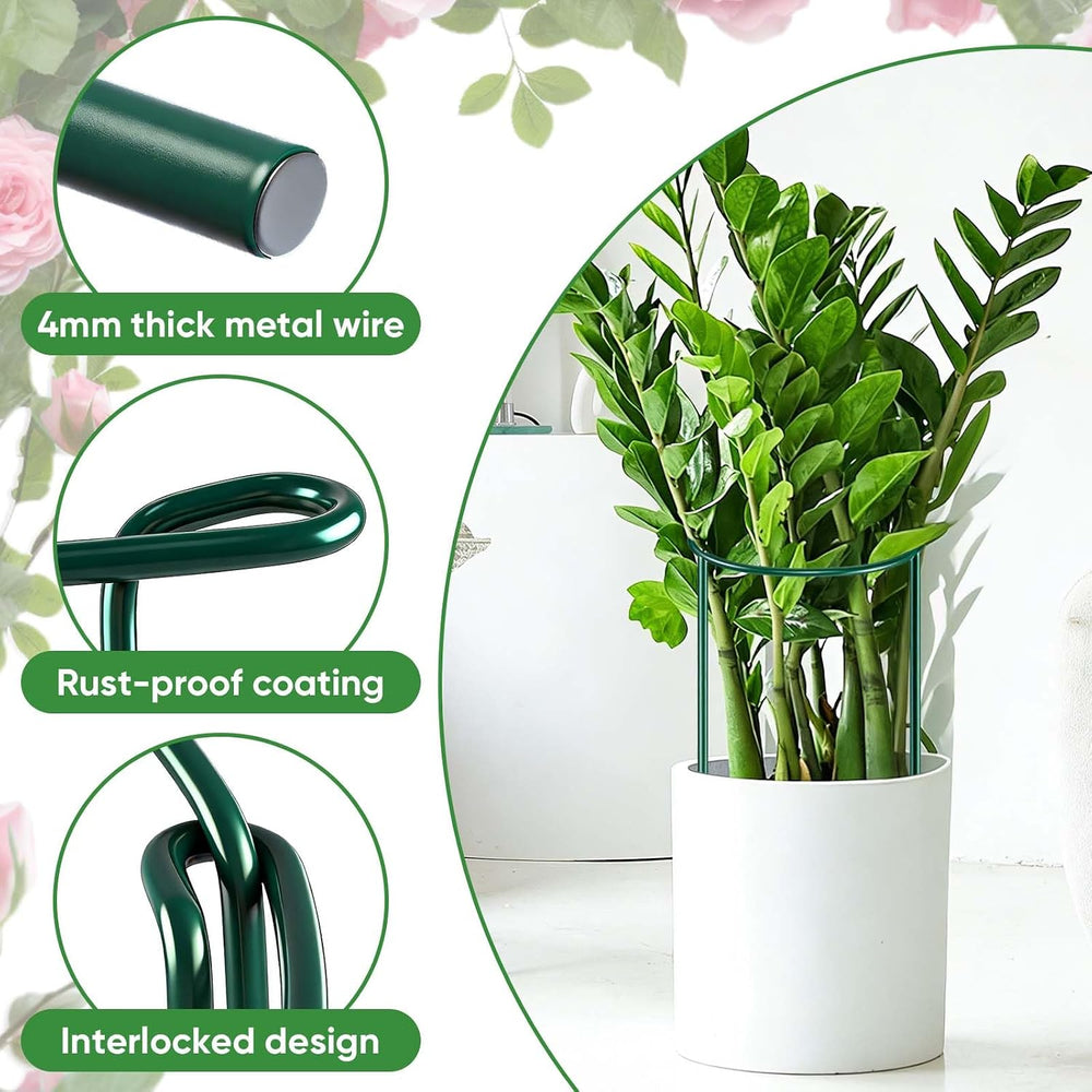 12 Pack 32 or 16 inch Adjustable Plant Support Stakes, Heavy-Duty Half Round ...