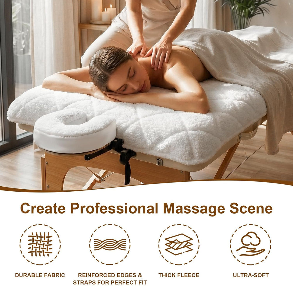 Fleece Massage Table Pad Set Double-Sided Quilted, 72"×30"