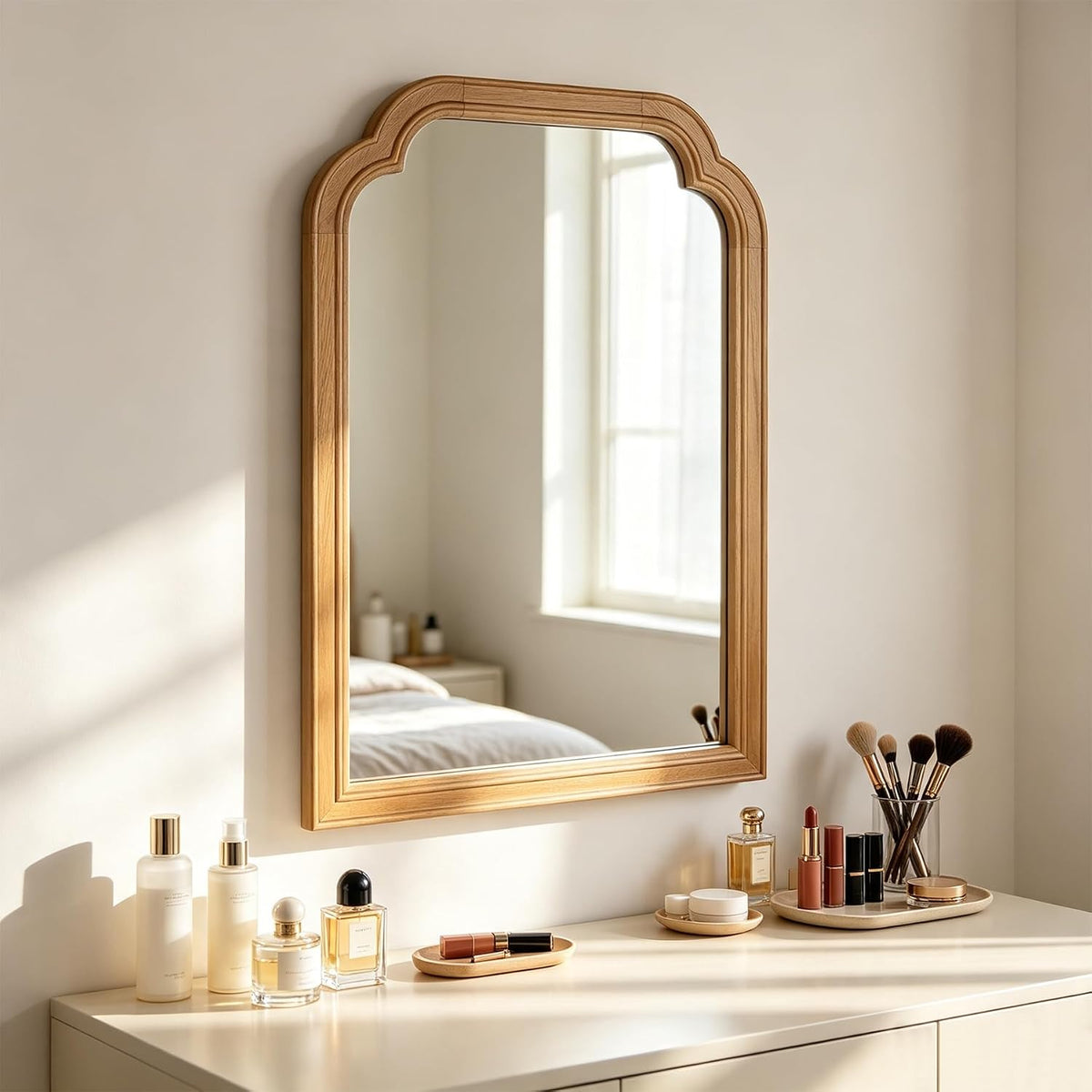 Bathroom Mirror for Over Sink, 30x20 Inch Wood Frame Decorative Wall Mirror