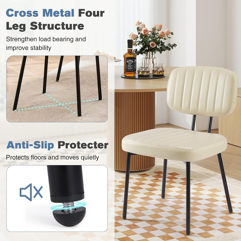 DUMOS Dining Chairs Set of 2, PU Leather Dining Room Chairs with Backrest
