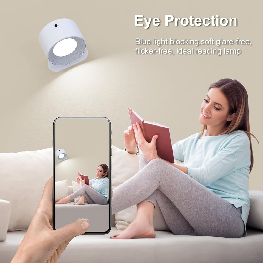 AKSDA Rechargeable Wall Sconce with Remote, Magnetic Wall Light for Bedside