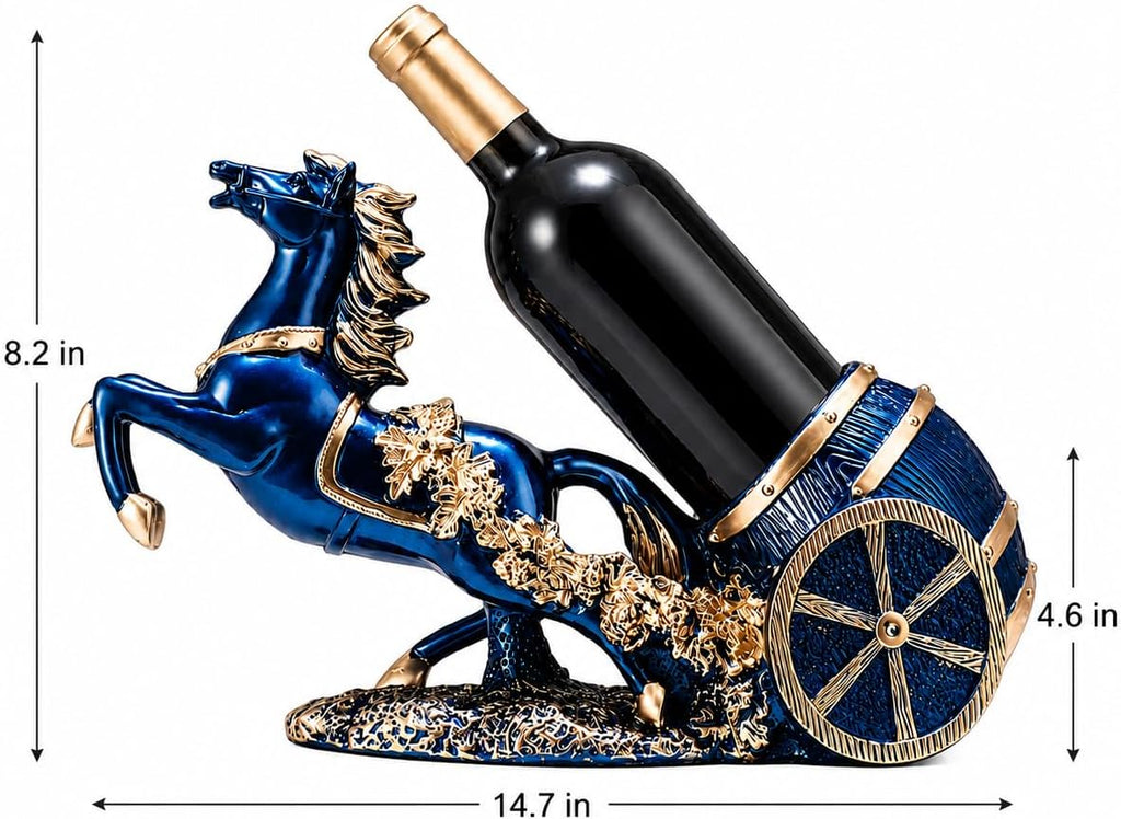 Small Horse Wine Bottle Holder Stand Countertop for Bar Accessories | Tabletop Single Wine Bottle Holder Racks Living Room Decor and Accessories for Home Bar Wine Kitchen Wine Lovers