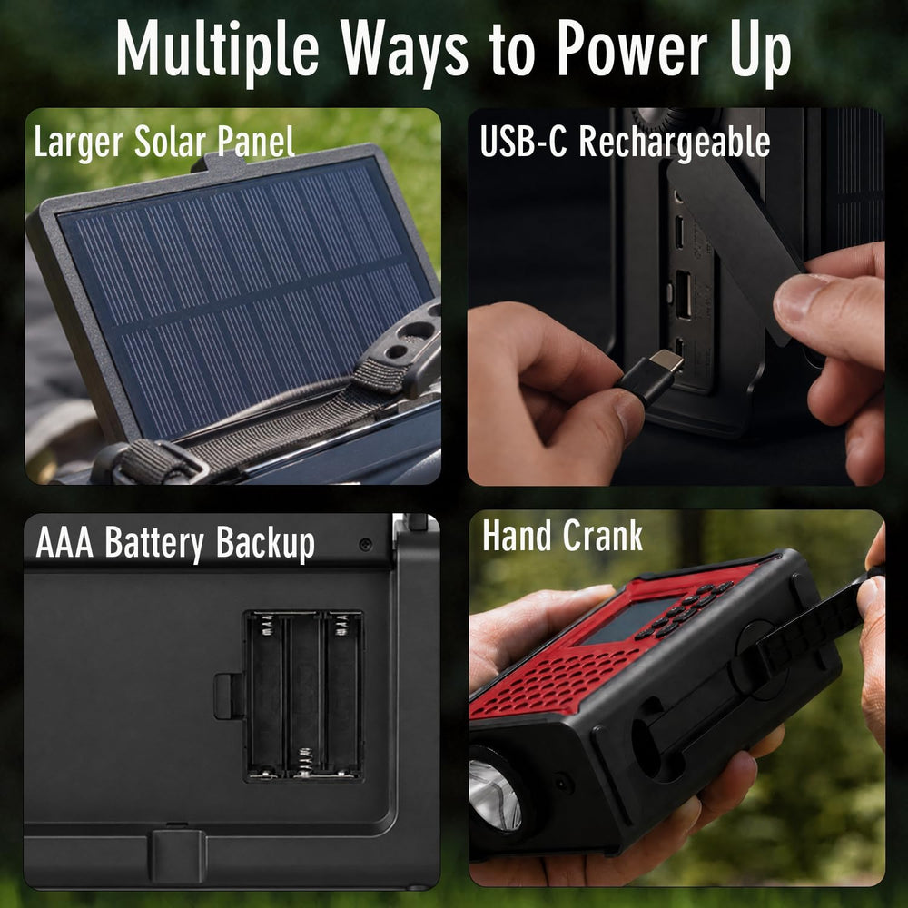 Emergency Weather Radio with Solar Hand Crank, S.A.M.E Localized NOAA Alert