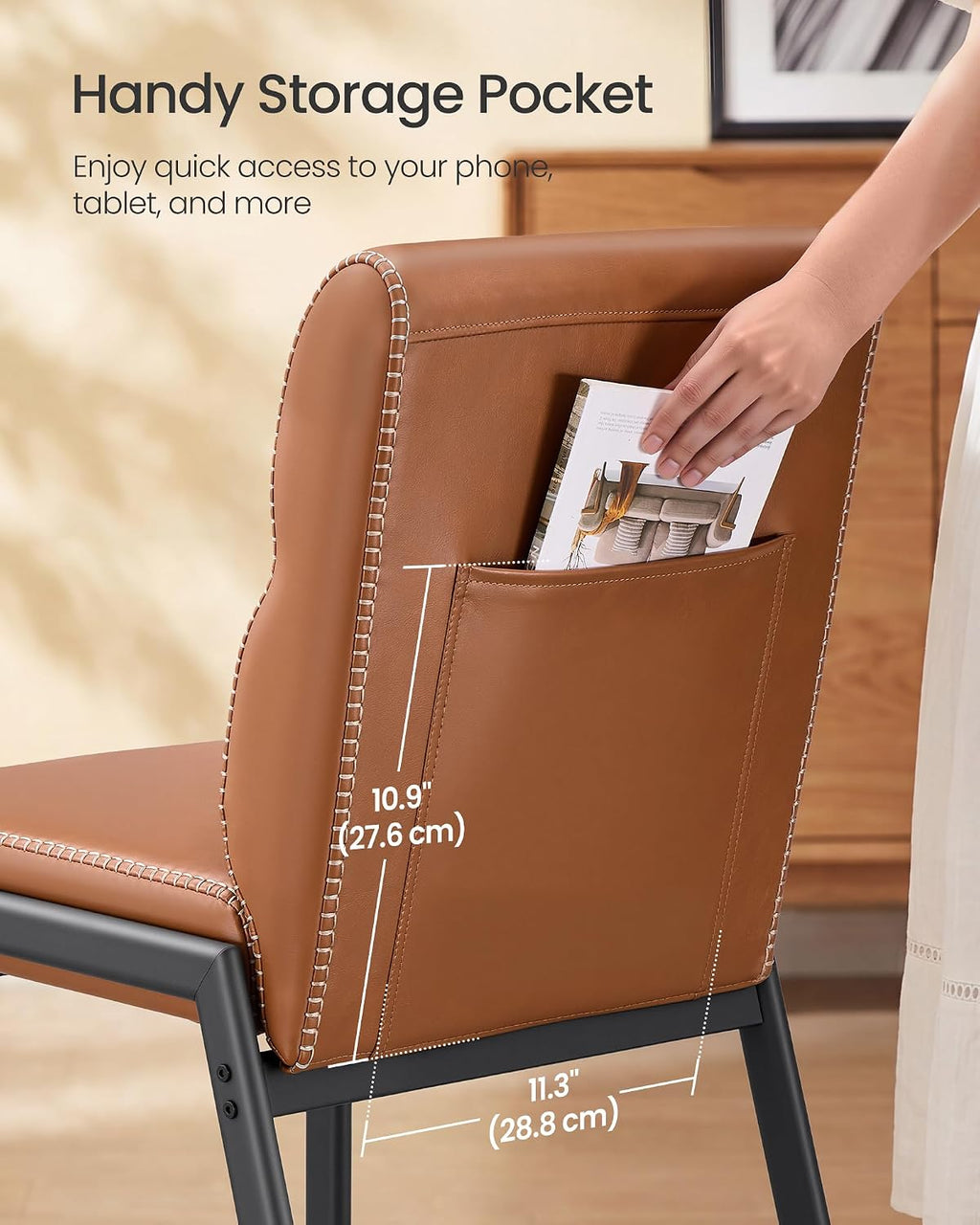 VASAGLE Dining Chairs Set of 6, Upholstered Kitchen Chairs