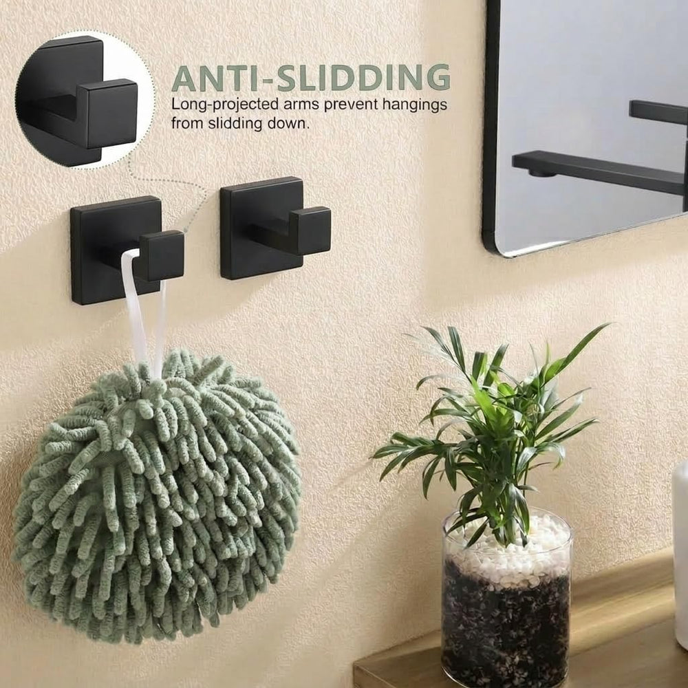 5-Piece Bathroom Hardware Set, 23.6 in Towel Bar, Matte Black