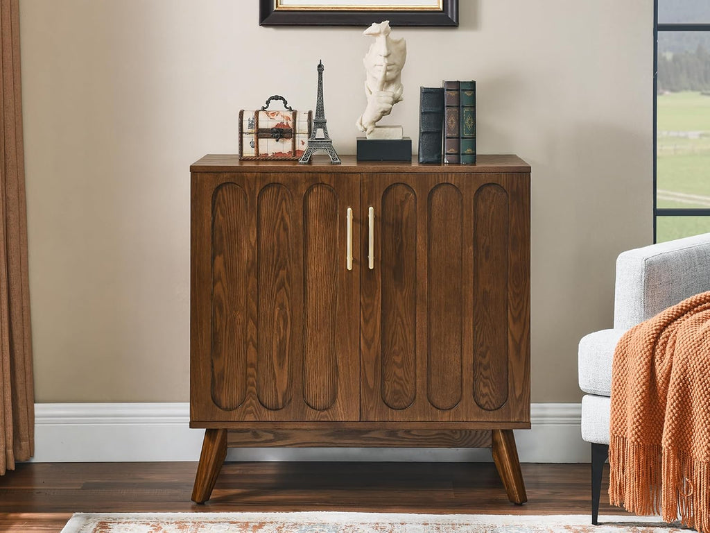 LKTART Small Sideboard Buffet,Mid Century Modern Storage Cabinet with Doors