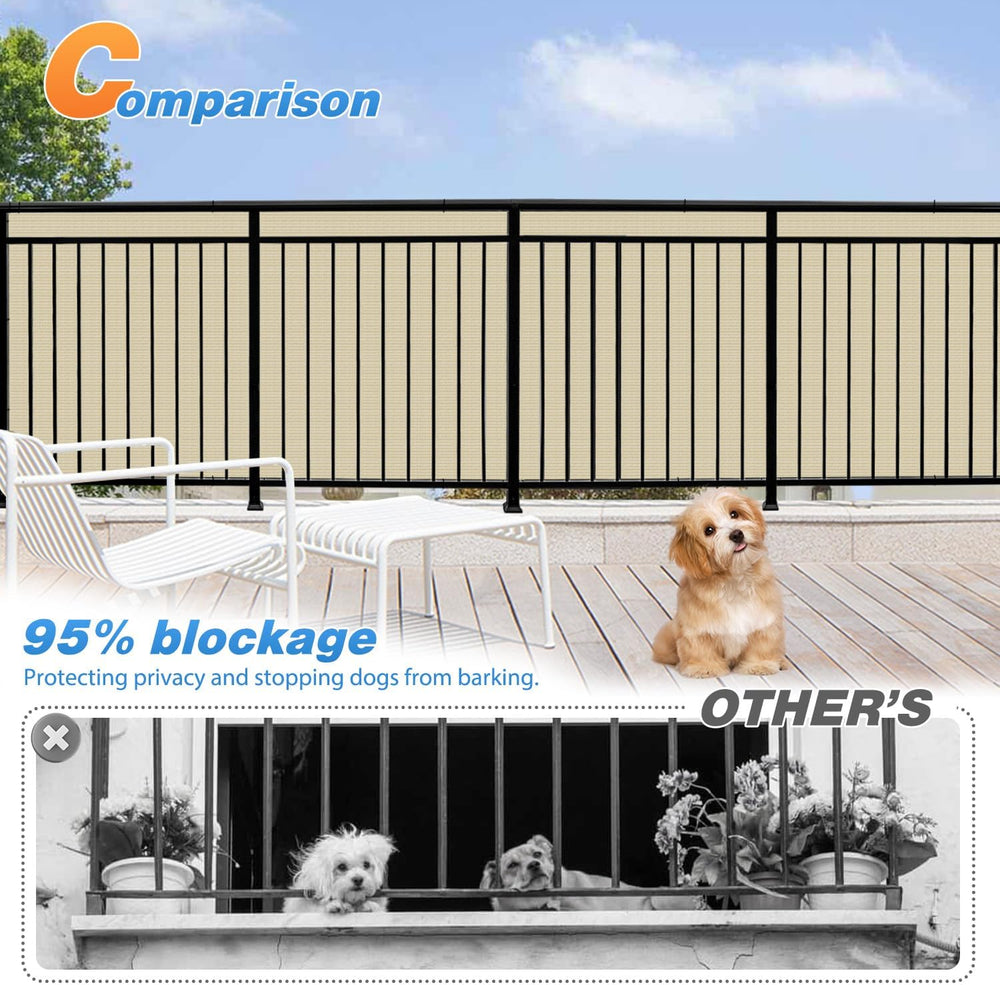 TANG 3' x 50' Balcony Privacy Screen Fence for Apartment Deck Railing...