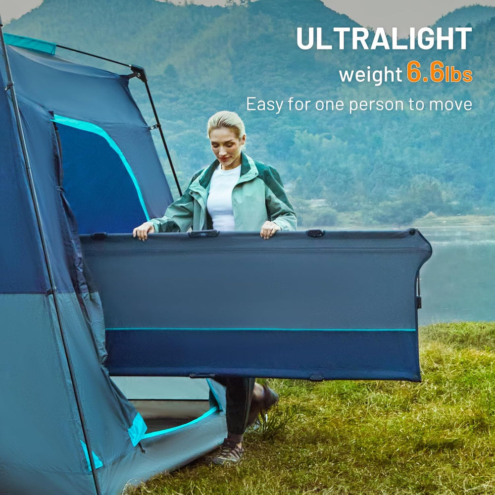 TIMBER RIDGE 20-Second Quick Set-Up Camping Cot, Lightweight Aluminum Folding...