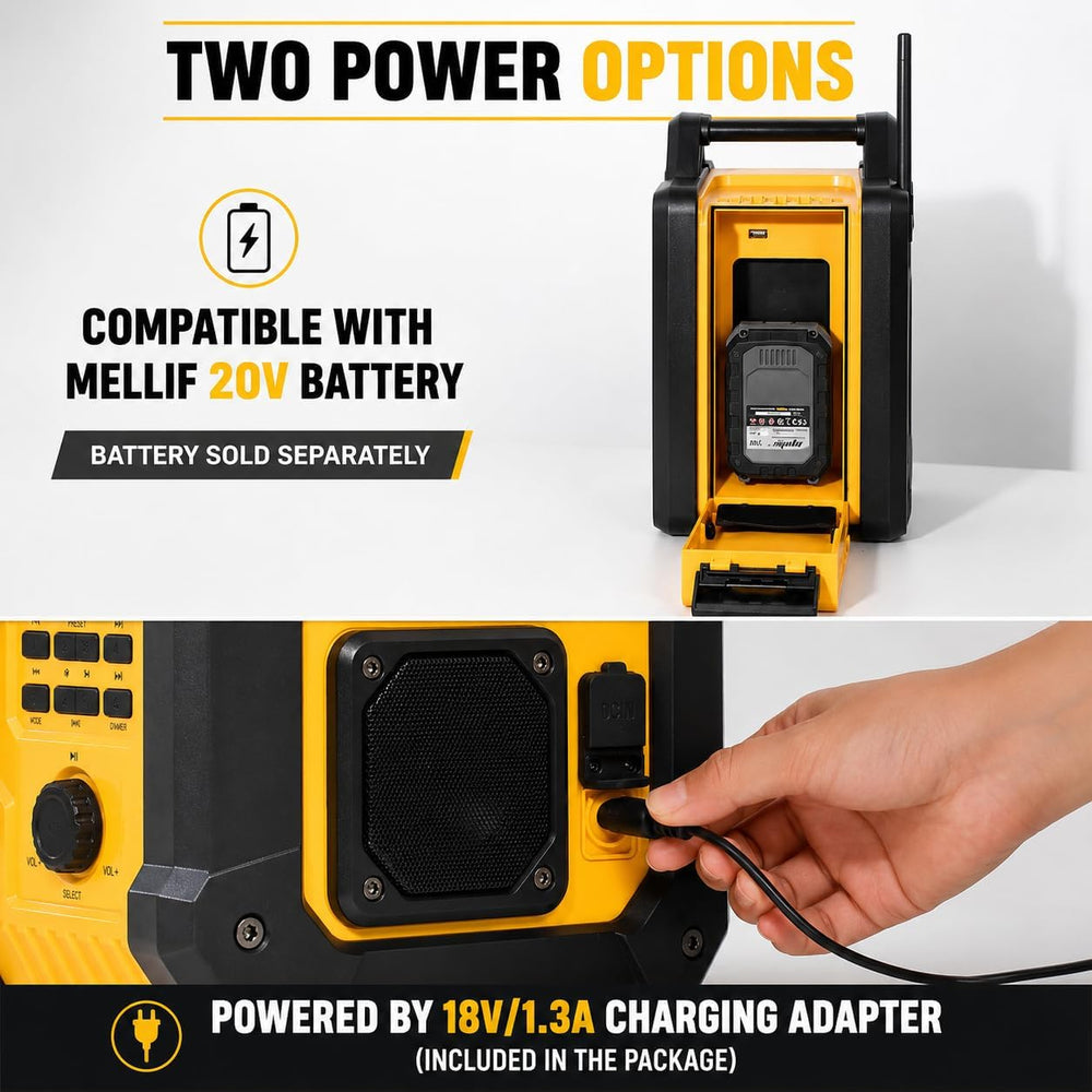 Jobsite AM/FM Radio Speaker Compatible with 20V MAX Battery