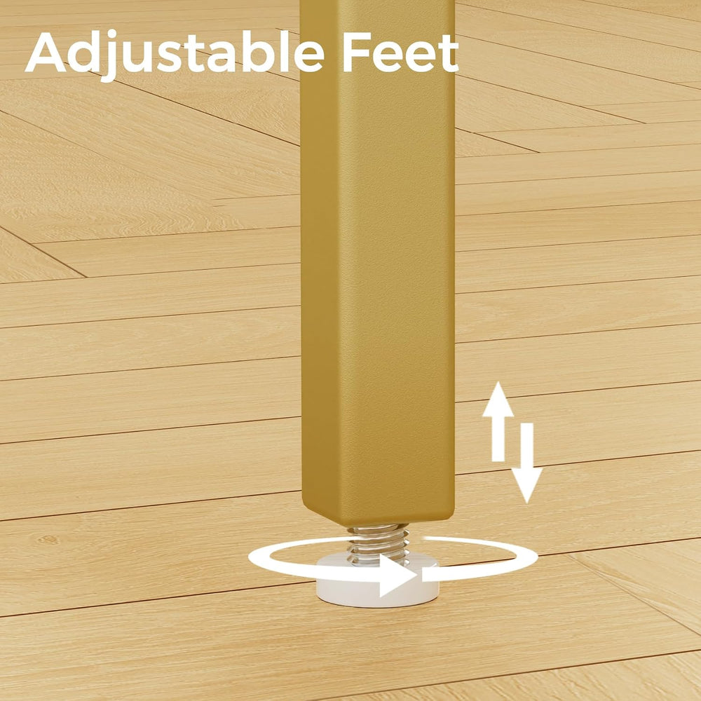 Homleke Glass Coffee Table, Modern Rectangular Coffee Table for Living Room
