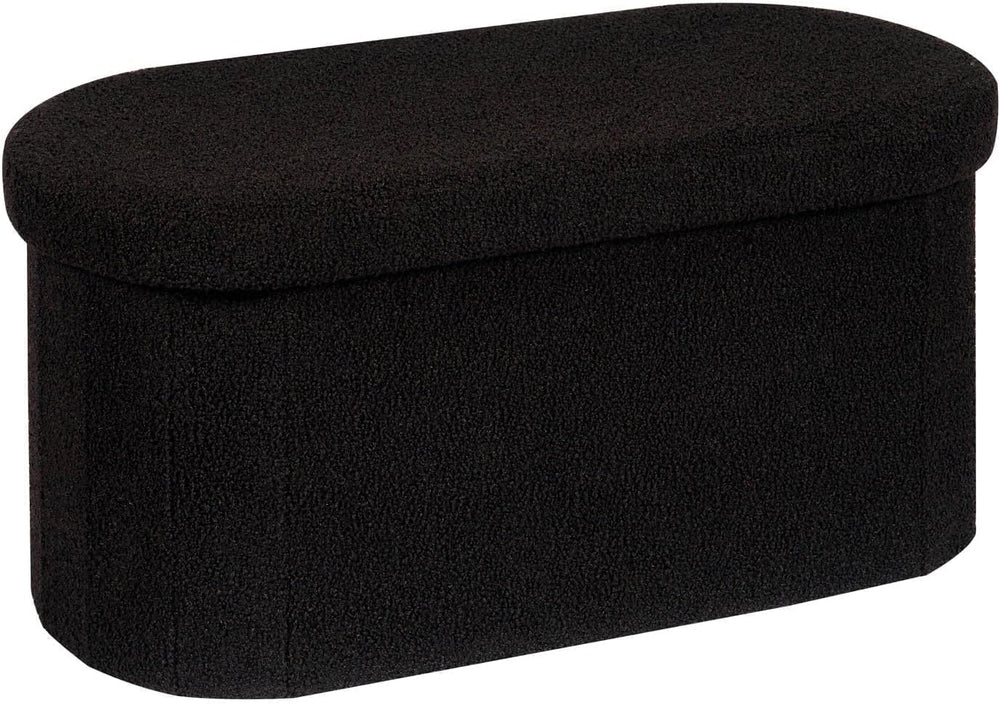 B FSOBEIIALEO 30" Folding Ottoman with Storage for Living Room, Black