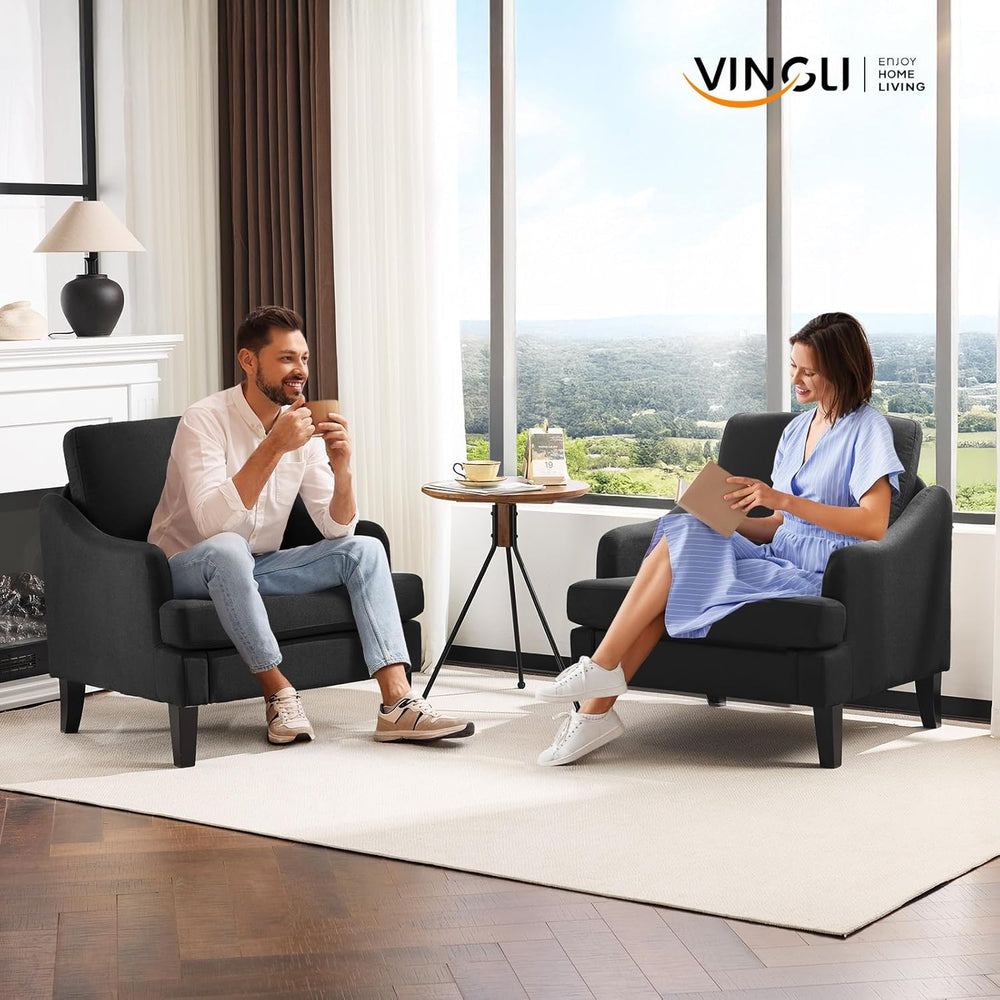 VINGLI Accent Chairs Set of 2, Modern Small Compact Upholstered Armchair