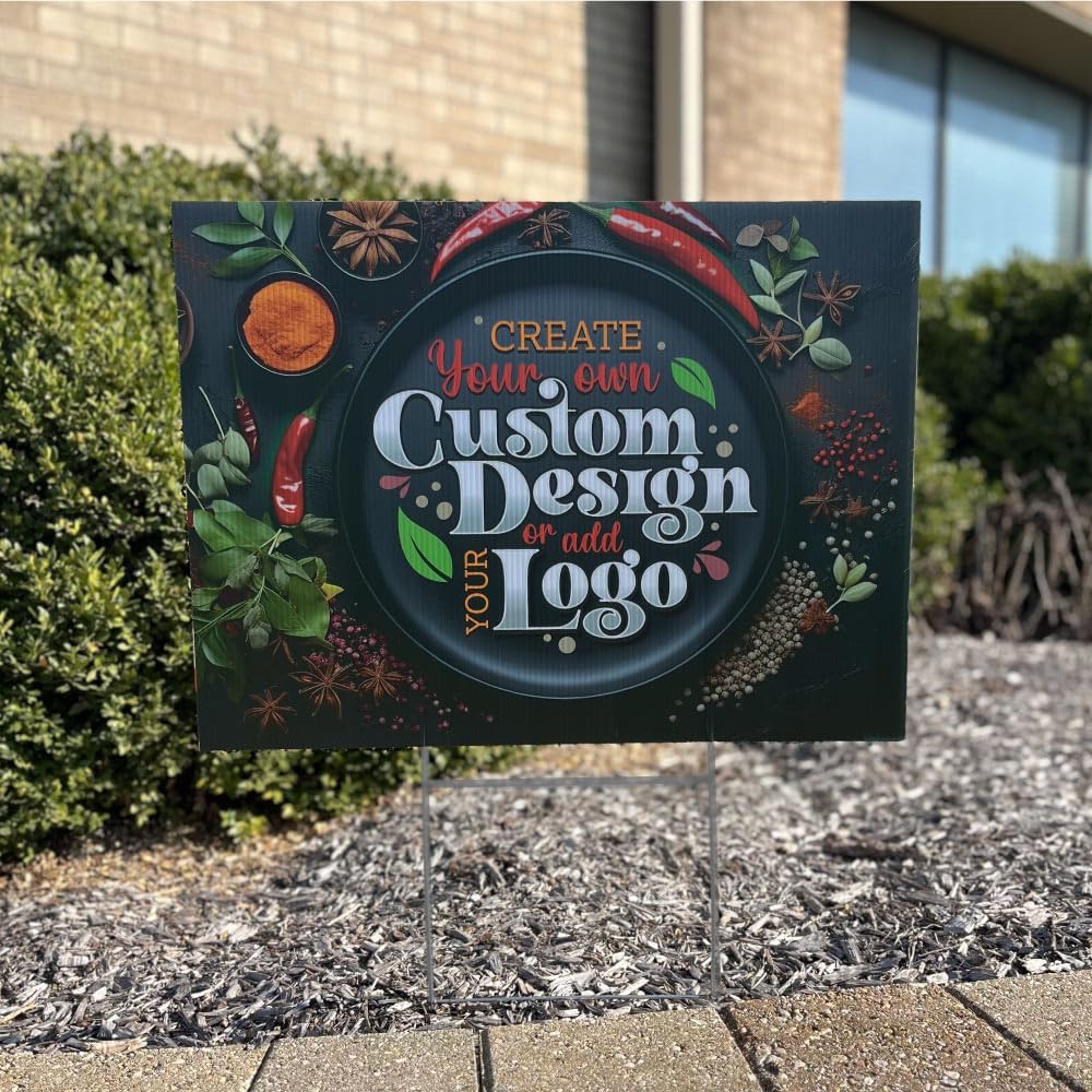 SignsDirect 12-Pack of Custom 24x18 Yard Signs, UV Ink Printed Full Color Wat...