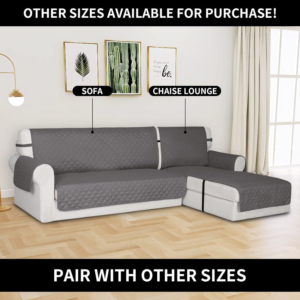 Easy-Going Reversible Couch Cover, Chaise Lounge, Gray/Gray