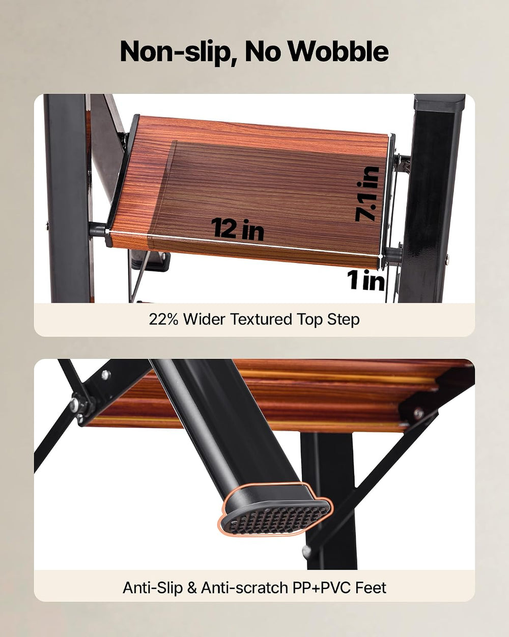 VEVOR 2 Step Ladder, Folding Step Stool with Wide Anti-Slip Pedal and Comfort...