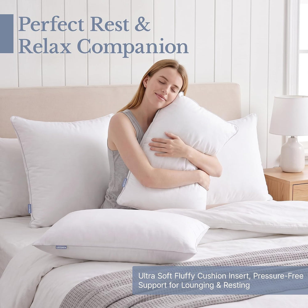 Leeden 26x26 Pillow Inserts Set of 2-26 Inch Oversized Pillow Insert, Soft Fl...