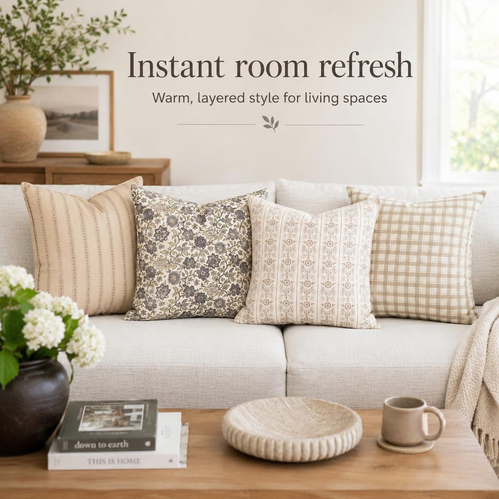 Woven Nook - 4 Pack - Modern & Luxurious Decorative Throw Pillow Covers -...