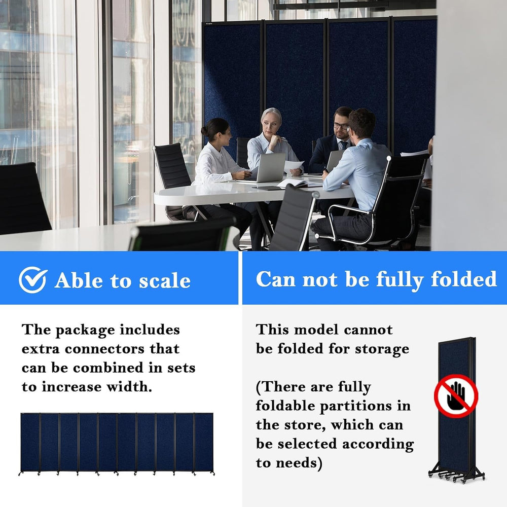 Room Partition 2.0 Upgrade Version,6'L* 6'7"H,3 Panel,Blue