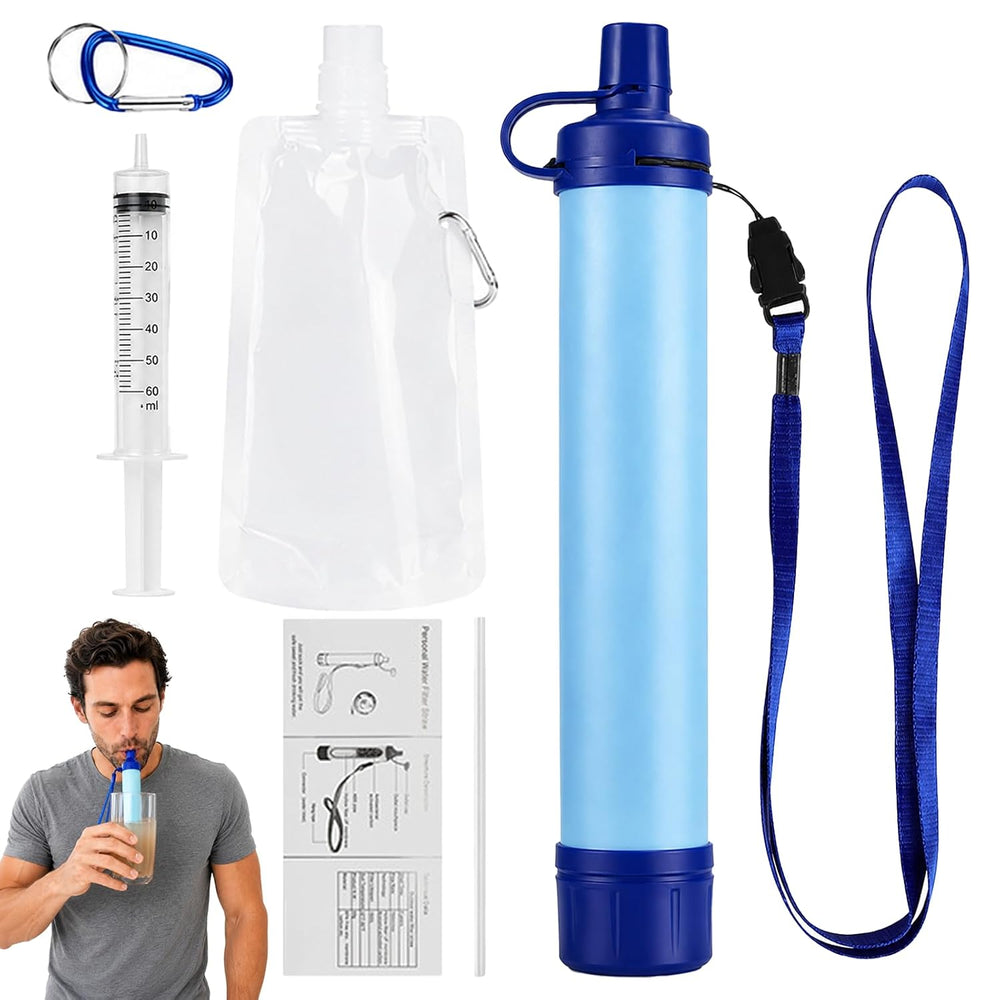 Emergency Water Filter Straw, Portable, Lightweight, for Hiking, Camping, Tra...