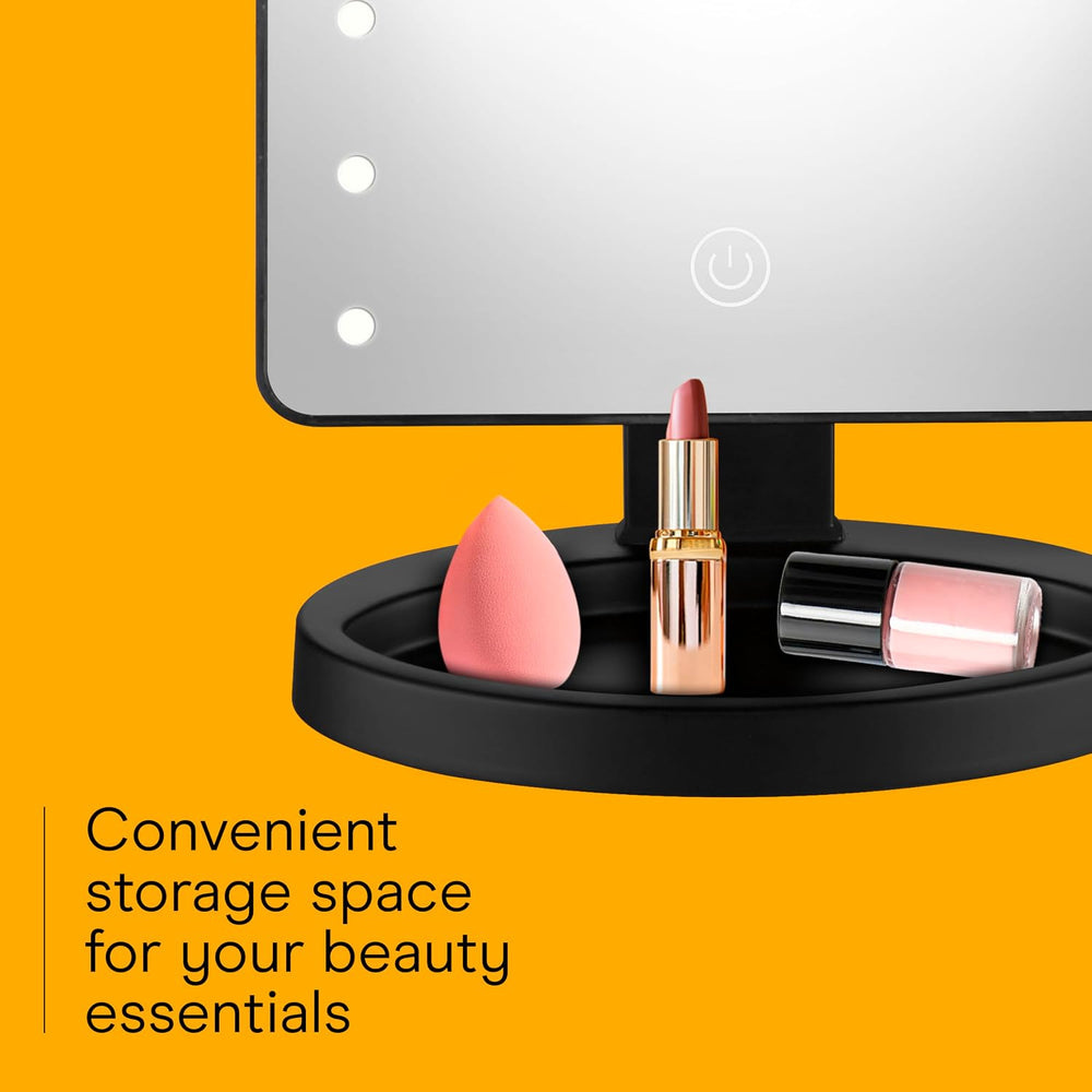 Conair Lighted Makeup Mirror, LED Vanity Mirror with Storage Base, Battery Op...
