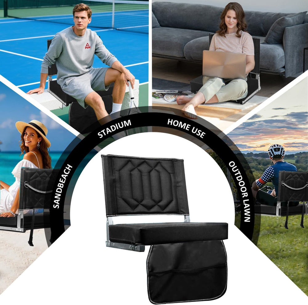 Portable Folding Stadium Chair with Back Support