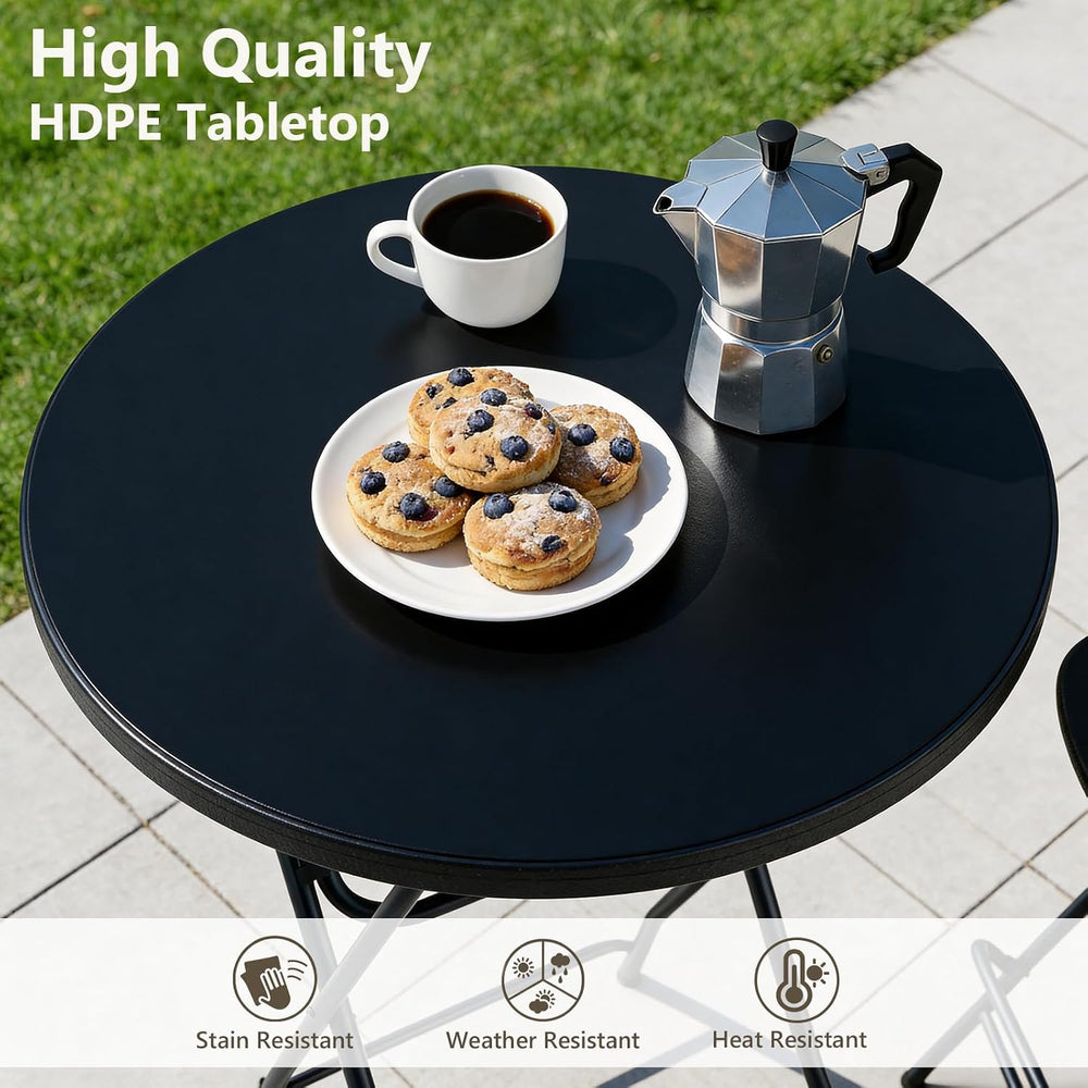 Folding Table, 32 Inch Foldable Cocktail Bar, High Top Round Folding Tables N...