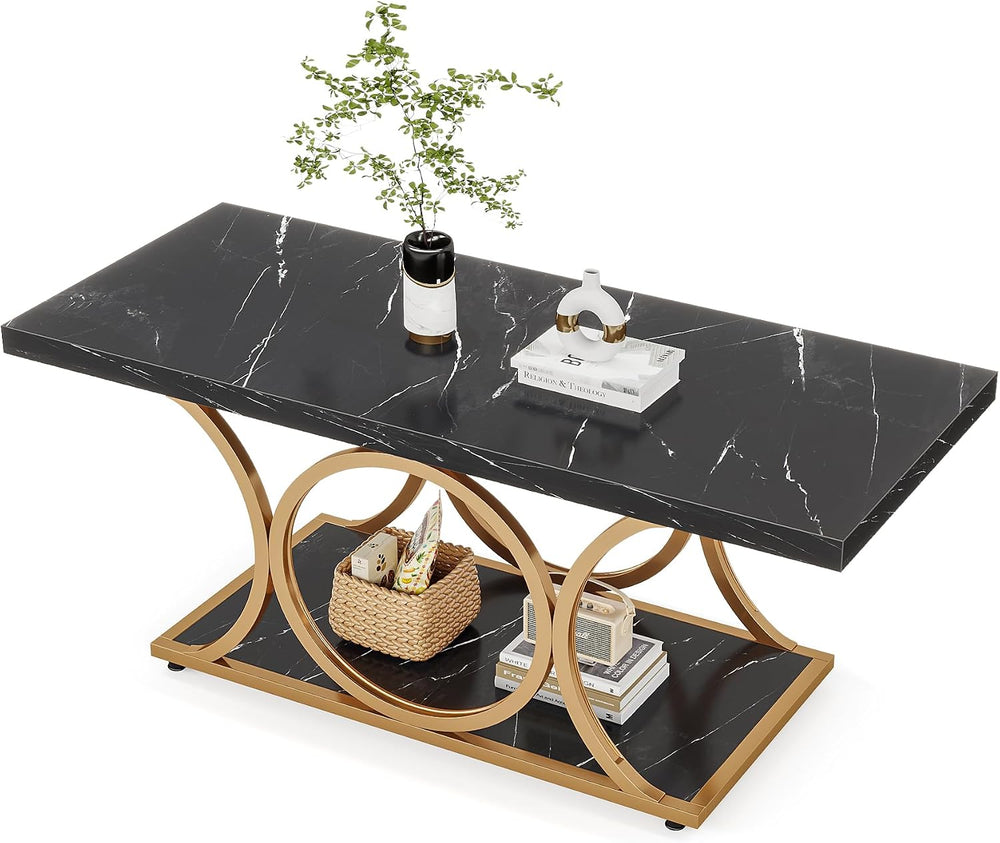 Tribesigns Rectangle Coffee Table, 47.24-inch Modern Coffee Tables for Living...