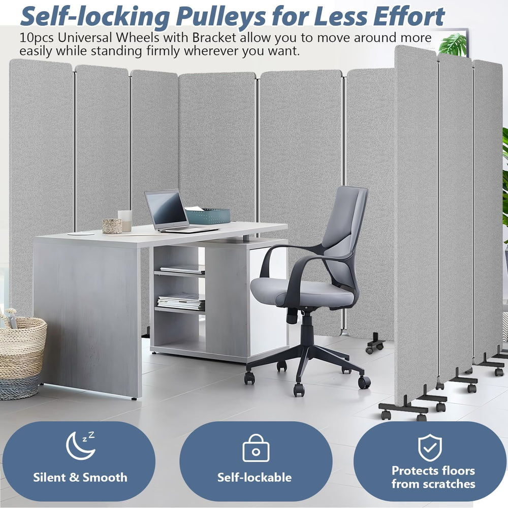 Room Divider Privacy Panel, 3 Panel Acoustic Wall Partition,Sound Dampening