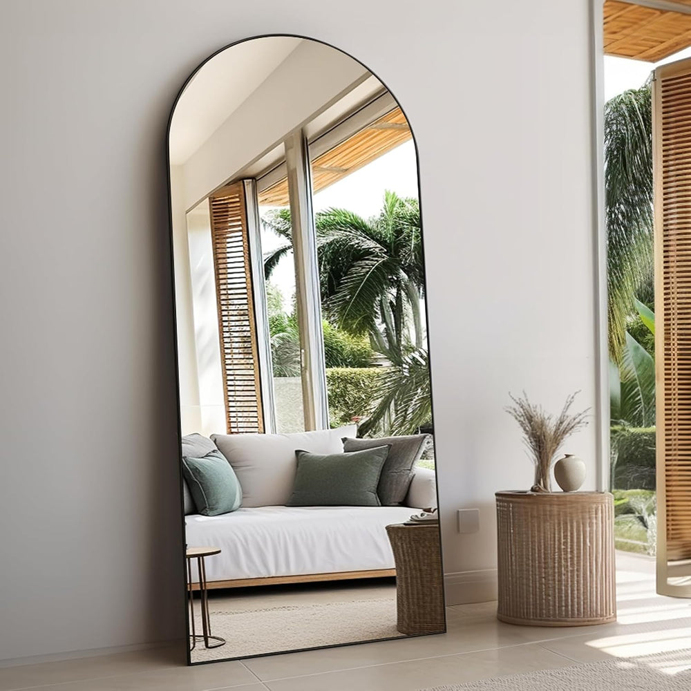 Rowjut Arched Full Length Mirror, 71"x30" Freestanding Floor Mirror...
