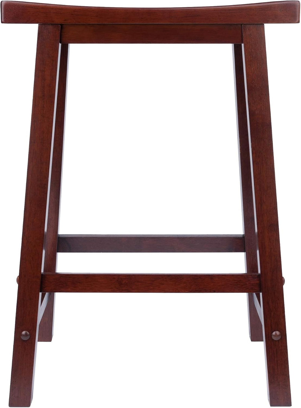 Winsome Satori Saddle Seat Counter Stool, Walnut, 24"