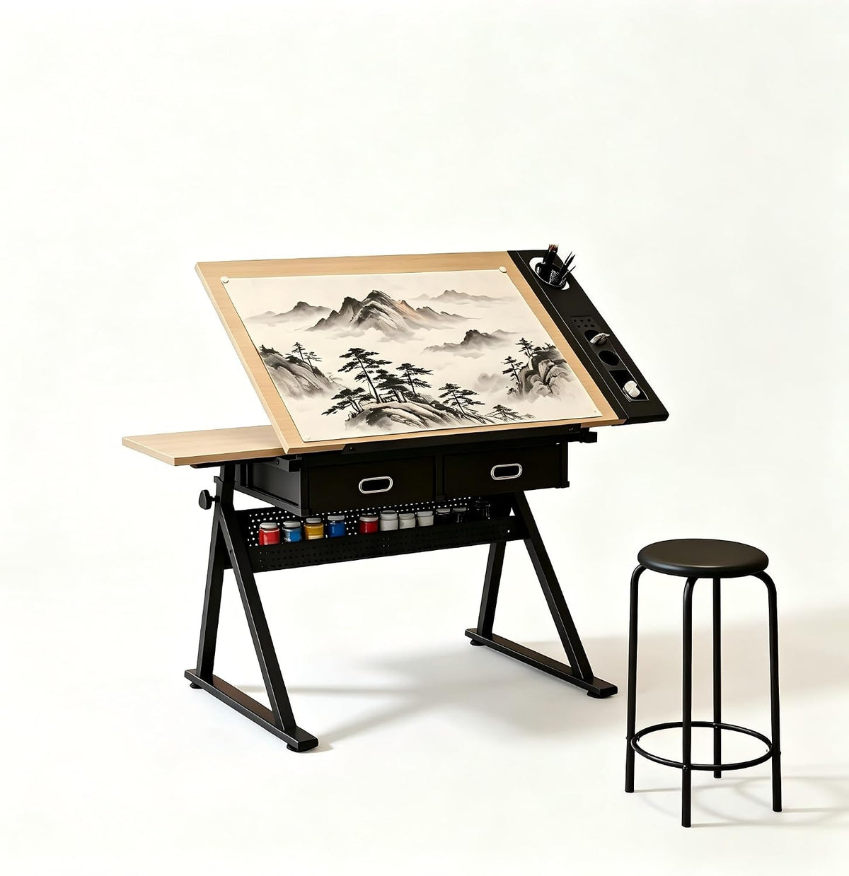 Garvee Height Adjustable Drafting Table, 0-75° Tilting Tabletop